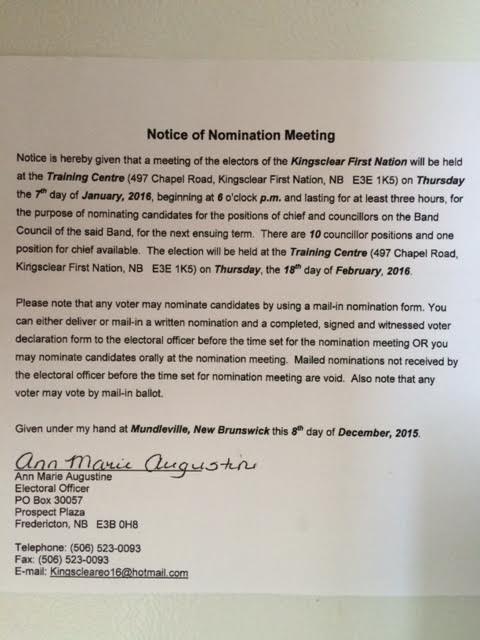 Nomination Notice